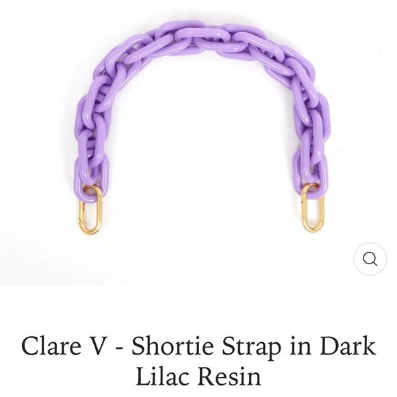 Clare V Handbags - Clare V. Dark Lilac Purple Resin Link Shortie Bag Strap